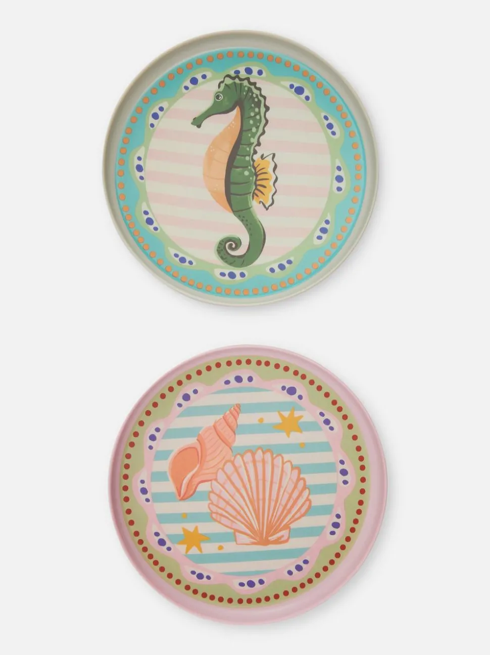 Talerzyki deserowe z morskimi motywami, 2 szt.