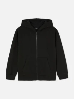 Teksturowana bluza z kapturem i zapięciem na zamek