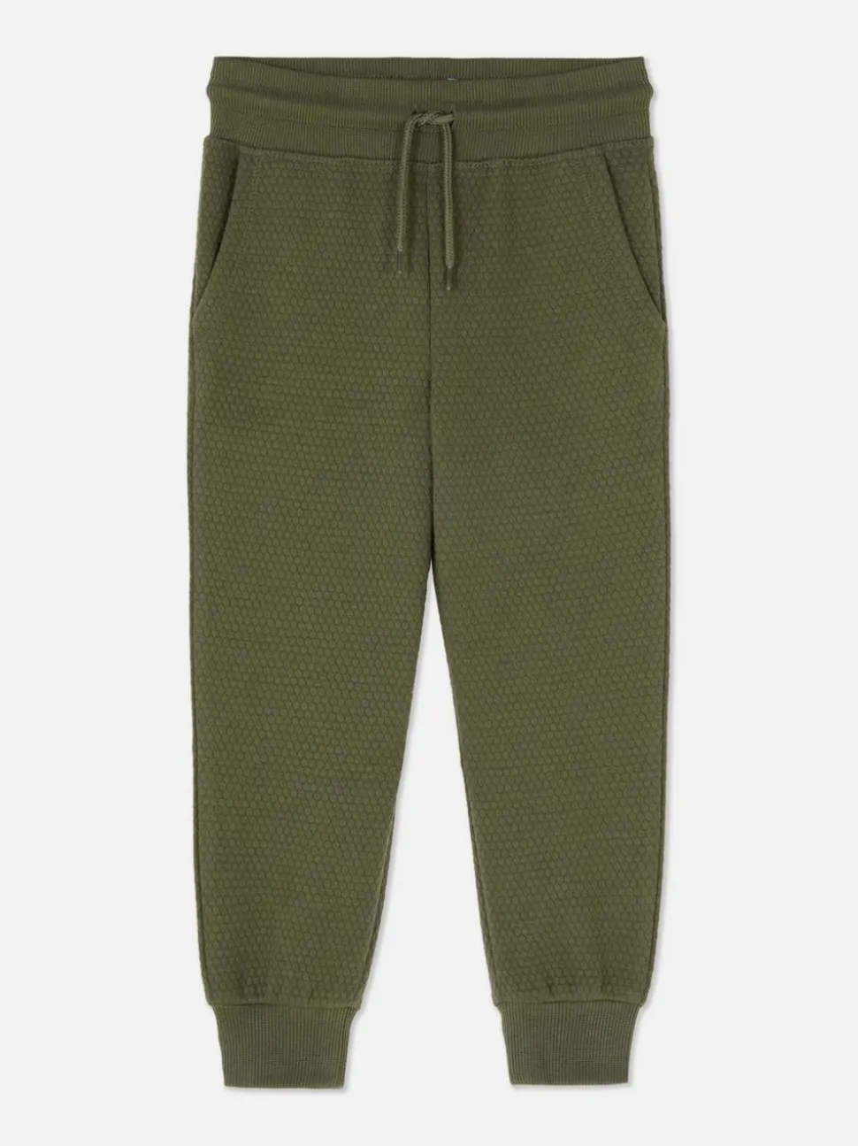Teksturowane spodnie dresowe ściągane sznurkiem