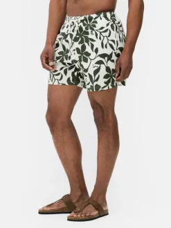 Teksturowane szorty kąpielowe w kwiaty