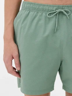 Teksturowane szorty kąpielowe ściągane sznurkiem