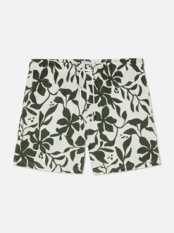 Teksturowane szorty kąpielowe w kwiaty