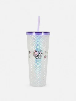 Teksturowany kubek ze słomką i motywem Hello Kitty