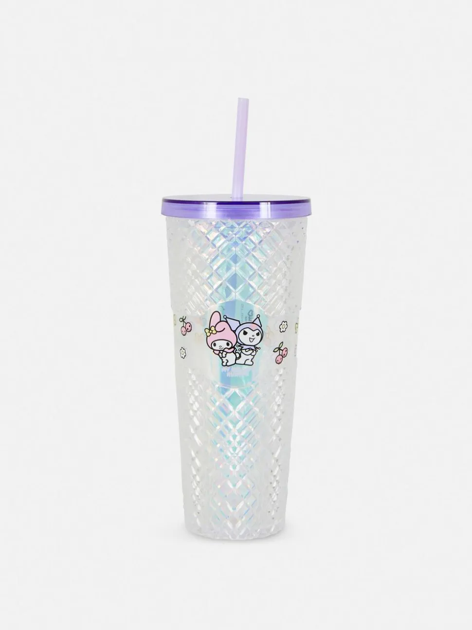 Teksturowany kubek ze słomką i motywem Hello Kitty