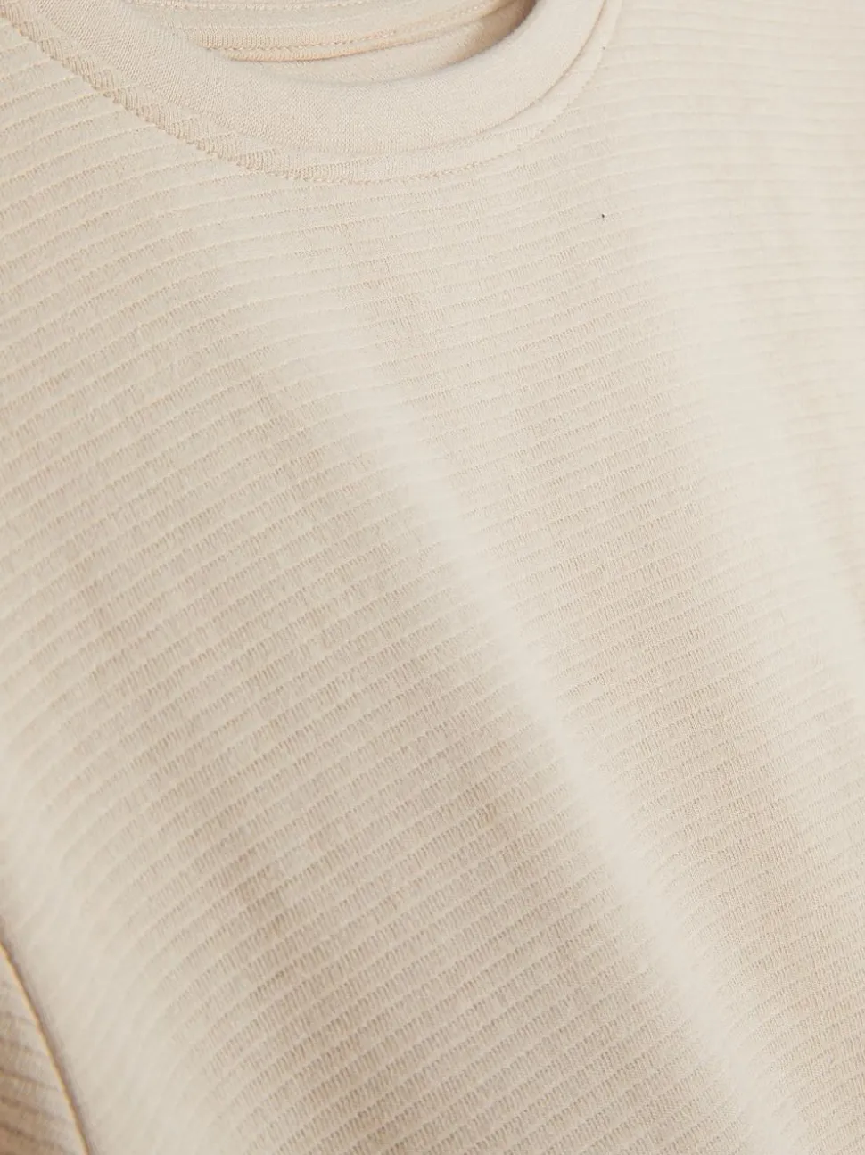 Teksturowany T-shirt z tkaniny ottoman