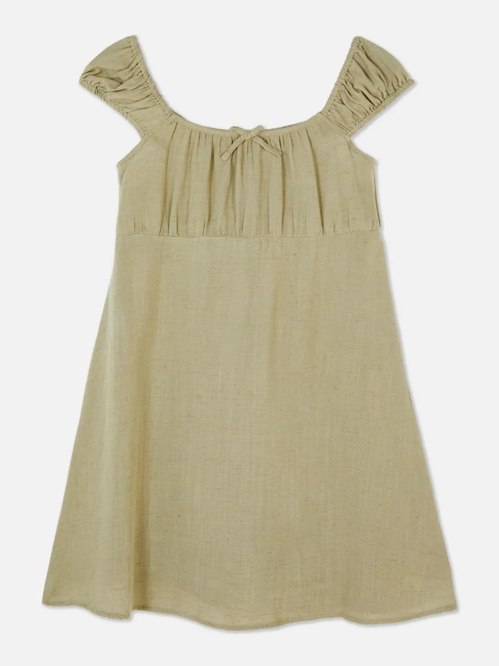 Tkana sukienka z marszczeniami