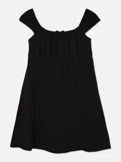 Tkana sukienka z marszczeniami