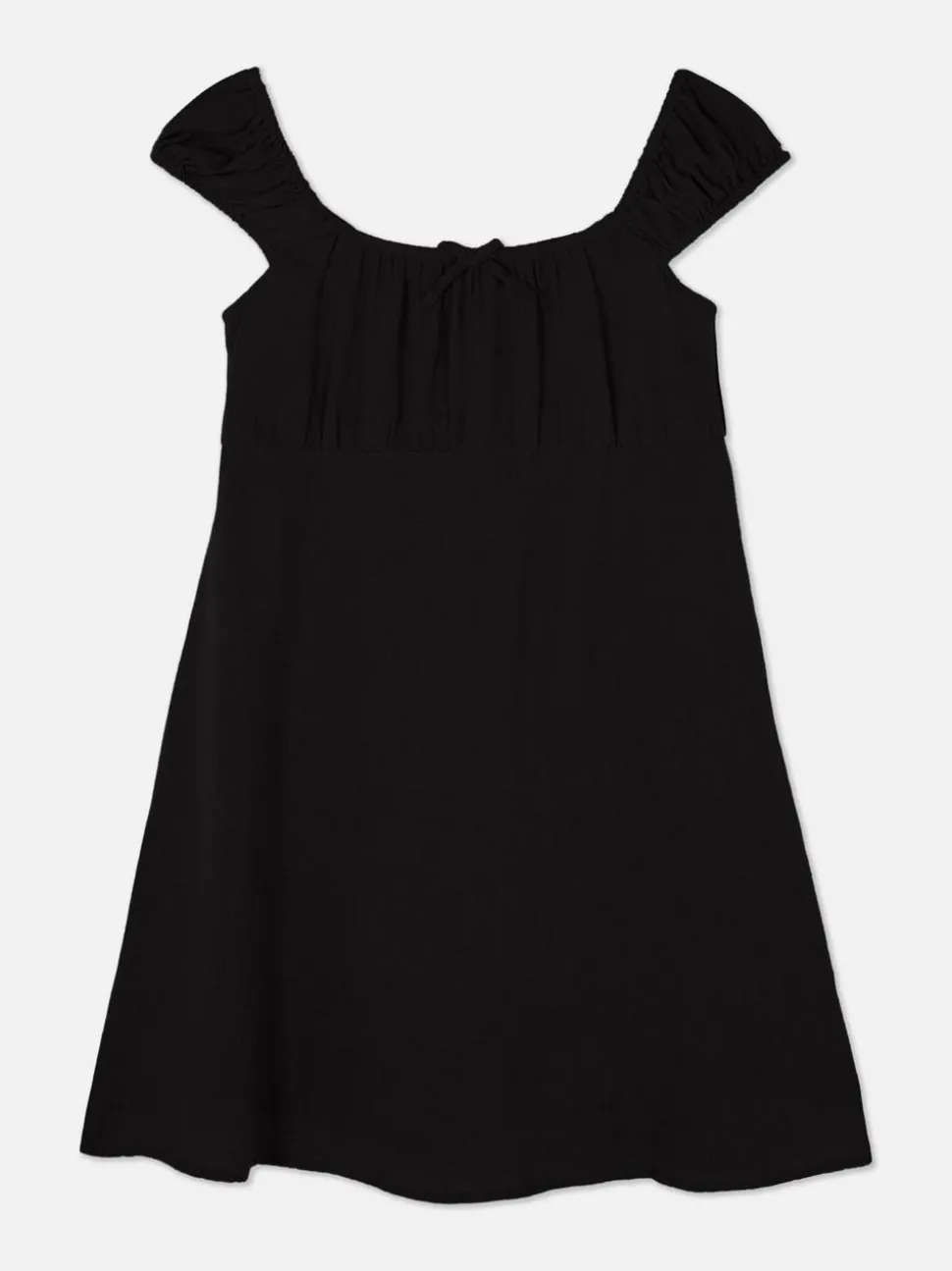 Tkana sukienka z marszczeniami