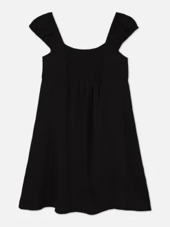 Tkana sukienka z marszczeniami