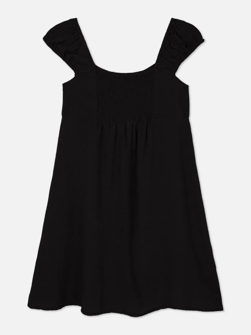 Tkana sukienka z marszczeniami