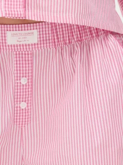 Tkane szorty od piżamy w paski