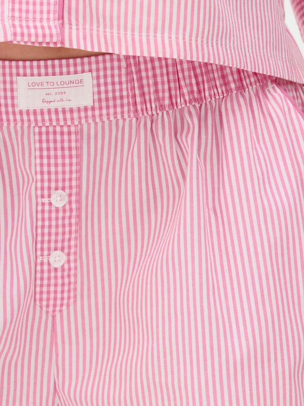 Tkane szorty od piżamy w paski