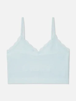 Top na ramiączkach z koronkowym obszyciem