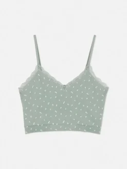 Top na ramiączkach z koronkowym obszyciem