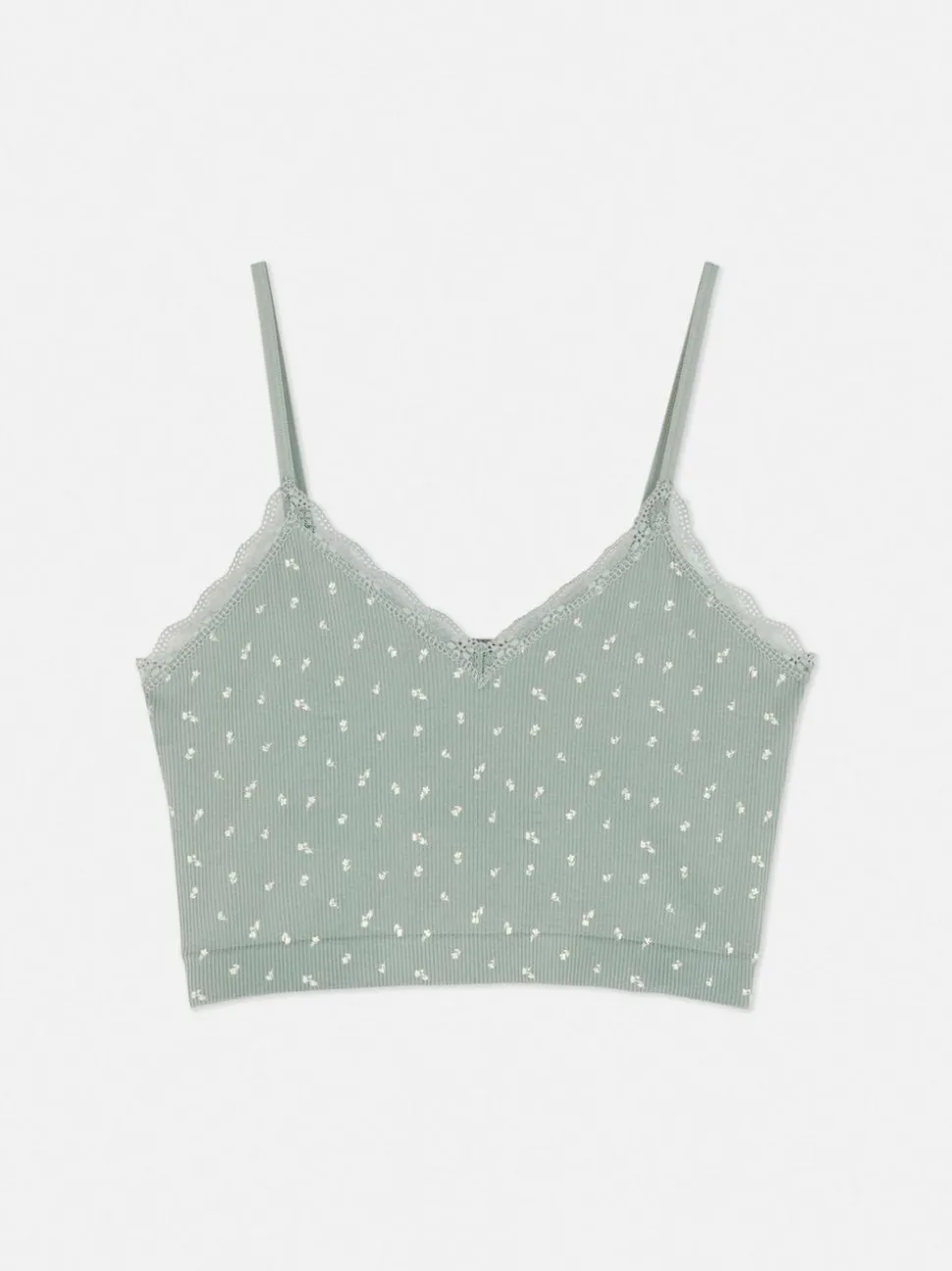 Top na ramiączkach z koronkowym obszyciem