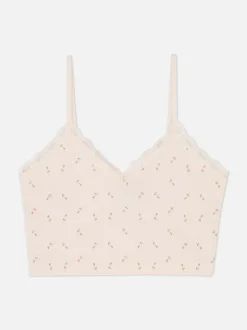 Top na ramiączkach z koronkowym obszyciem