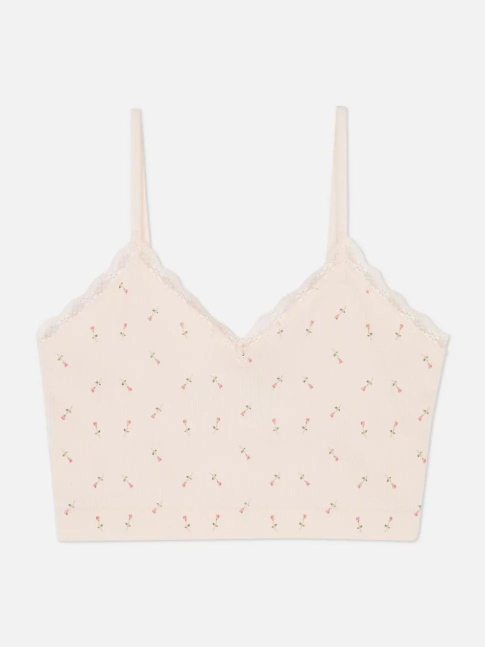 Top na ramiączkach z koronkowym obszyciem