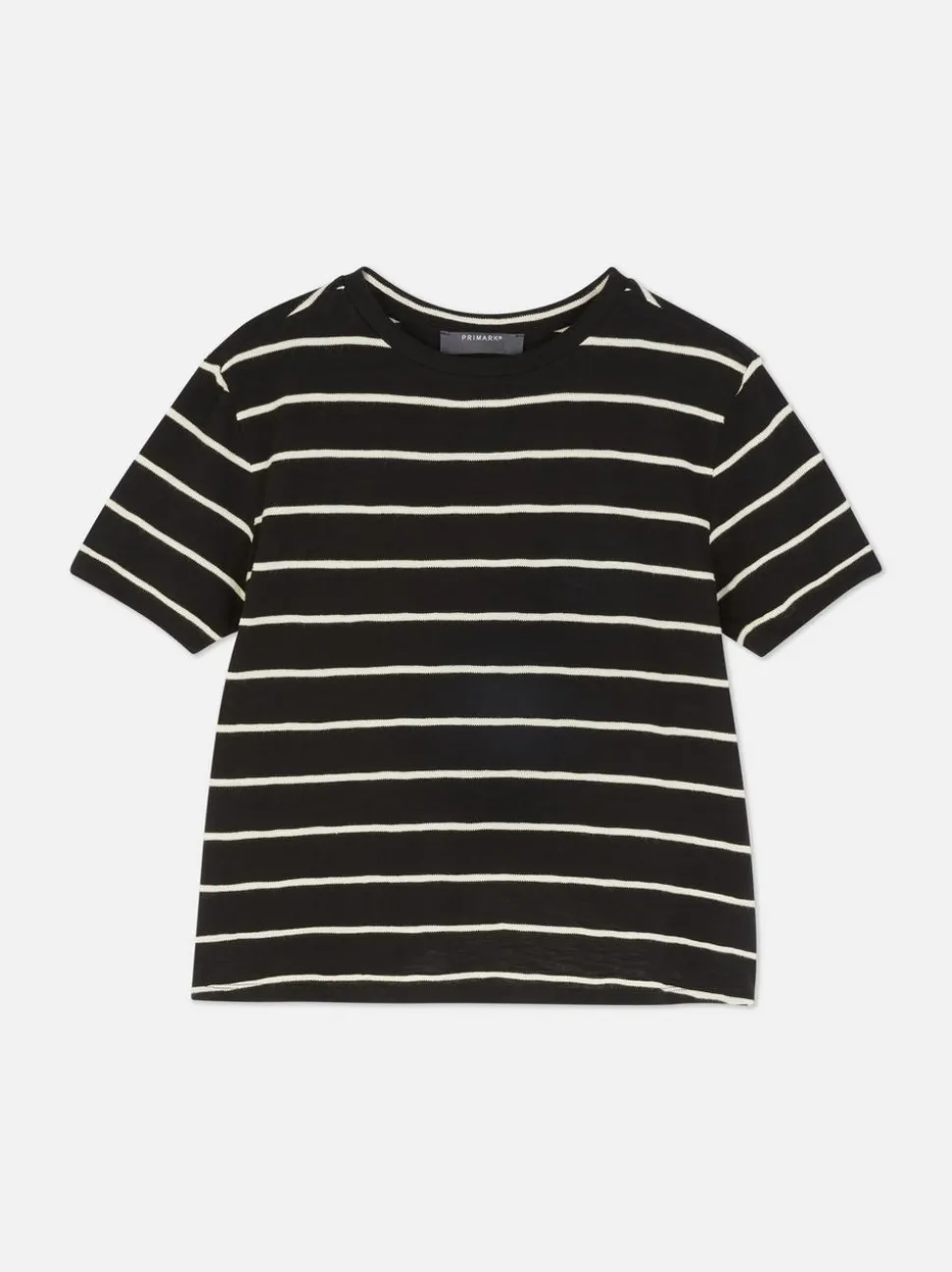 Top z krótkim rękawem i teksturowanymi paskami