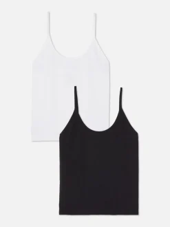 Topy na ramiączkach z głębokim dekoltem, 2 szt.