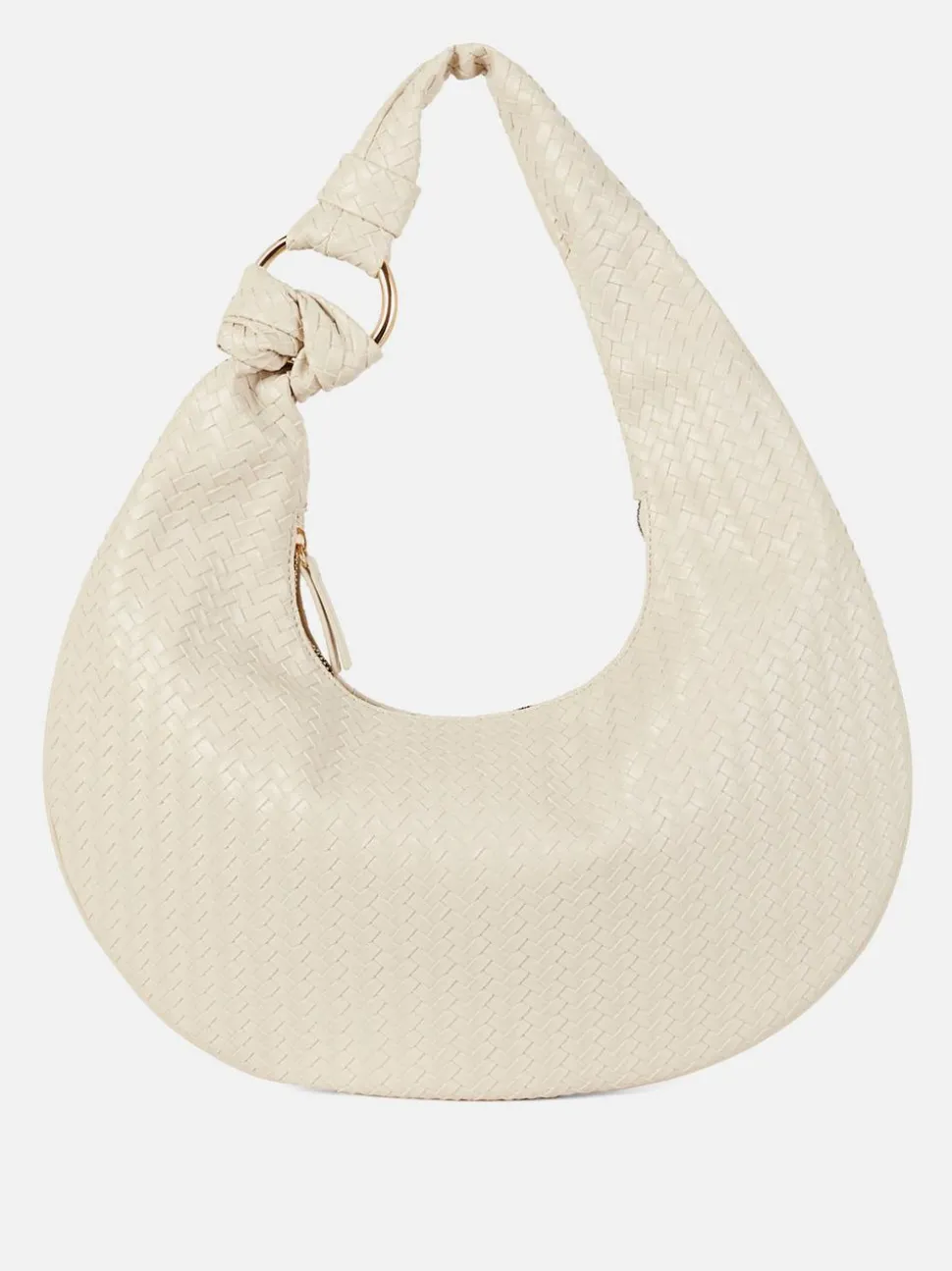 Torba na ramię ze sztucznej skóry z plecionym wzorem