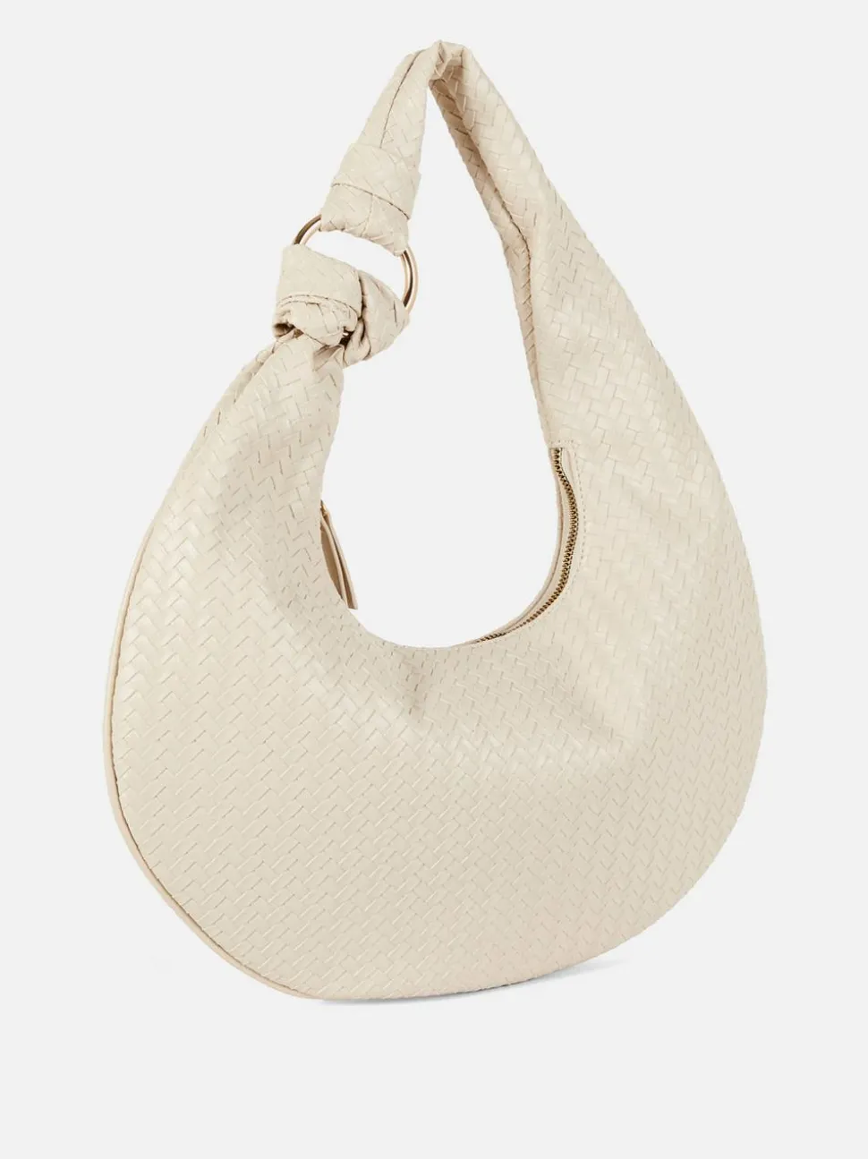 Torba na ramię ze sztucznej skóry z plecionym wzorem