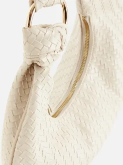 Torba na ramię ze sztucznej skóry z plecionym wzorem