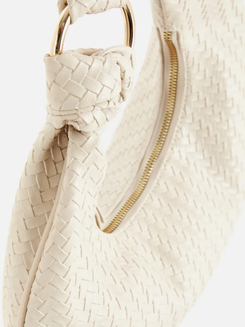 Torba na ramię ze sztucznej skóry z plecionym wzorem