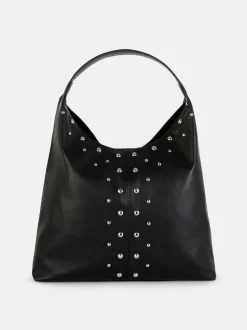 Torba shopper ze sztucznej skóry z ćwiekami