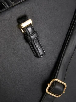 Torba shopper ze sztucznej skóry z wyjmowaną saszetką