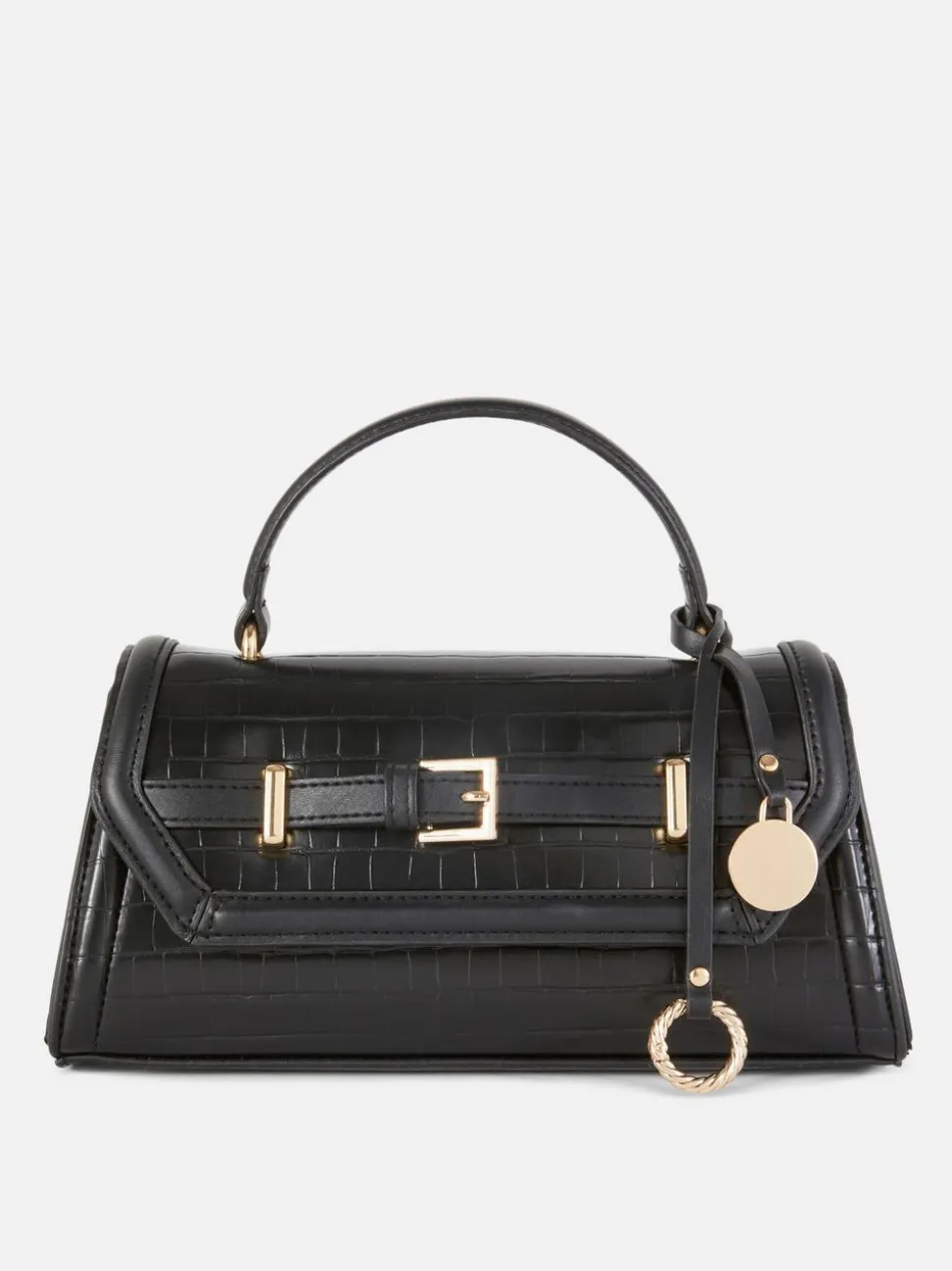 Torba z paskiem z imitacji skóry krokodyla