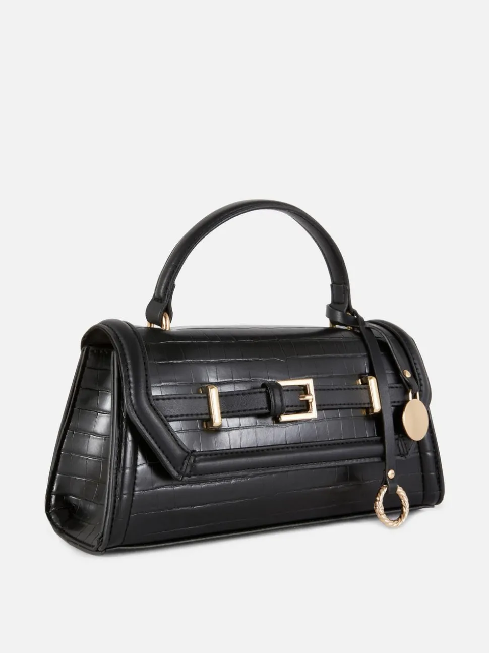 Torba z paskiem z imitacji skóry krokodyla