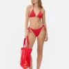 Trójkątna prążkowana góra od bikini