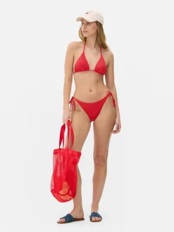 Trójkątna prążkowana góra od bikini