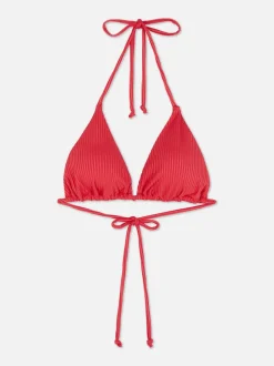 Trójkątna prążkowana góra od bikini