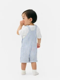 T-shirt i ogrodniczki w paski, komplet