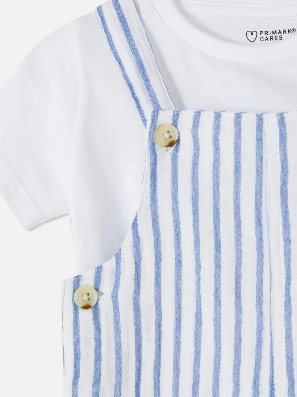 T-shirt i ogrodniczki w paski, komplet