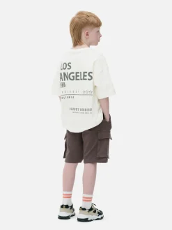 T-shirt i spodenki bojówki z napisem Los Angeles