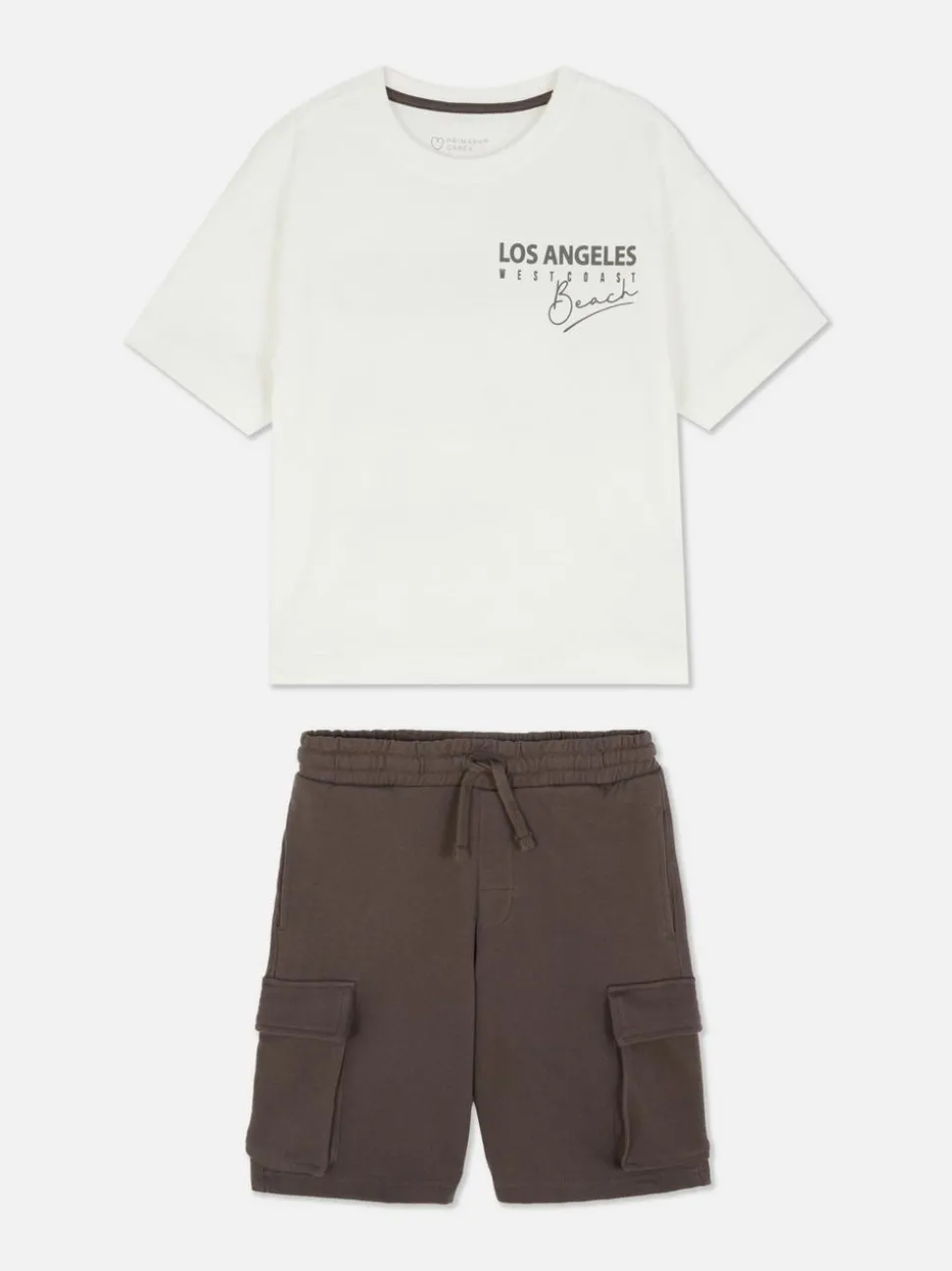 T-shirt i spodenki bojówki z napisem Los Angeles