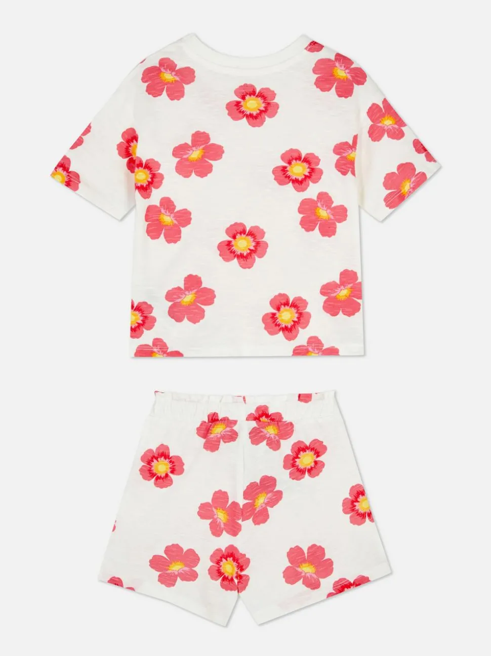 T-shirt i szorty w kwiaty, zestaw
