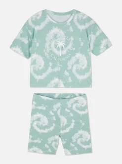 T-shirt i szorty z efektem tie-dye Los Angeles