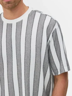 T-shirt w paski z krótkim rękawem