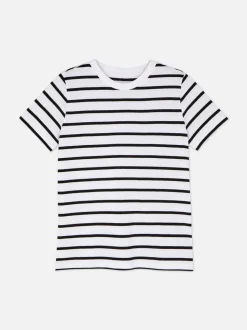 T-shirt w paski z krótkim rękawem