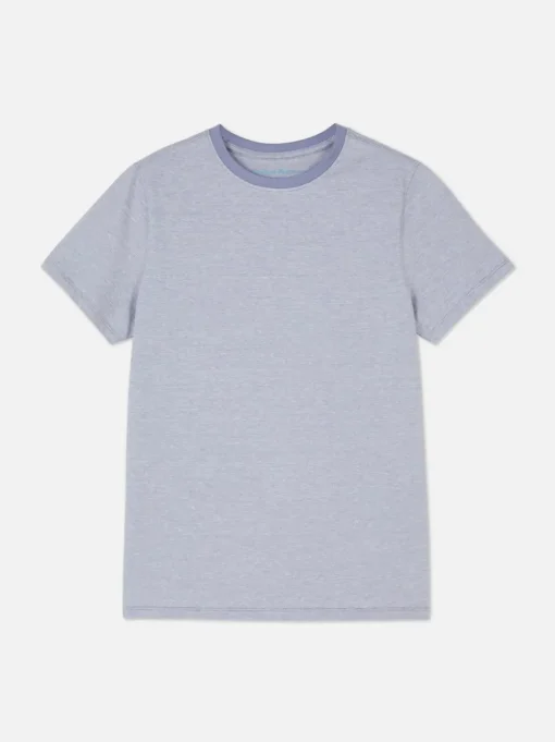 T-shirt w prążki z krótkim rękawem