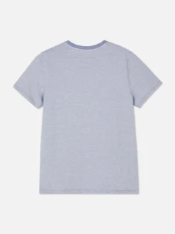 T-shirt w prążki z krótkim rękawem