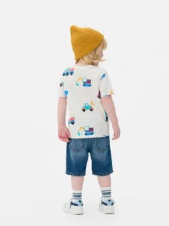 T-shirt z krótkim rękawem i motywem ciężarówek