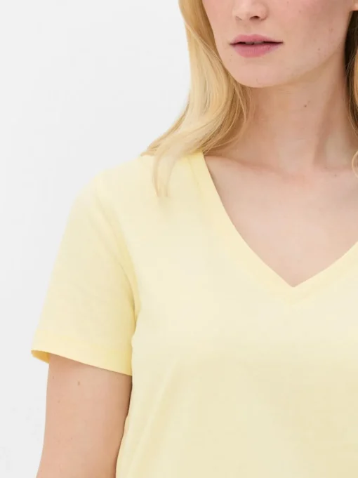 T-shirt z krótkim rękawem i dekoltem w serek