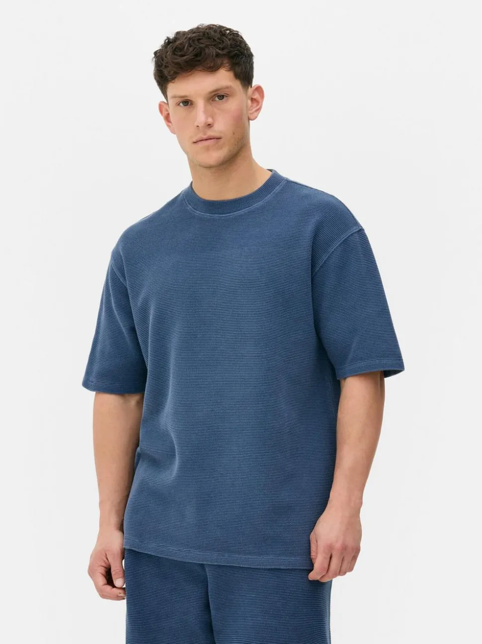 T-shirt z krótkim rękawem o waflowej fakturze