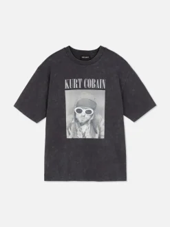 T-Shirt z nadrukiem Kurta Cobaina i efektem sprania