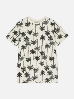 T-shirt z nadrukiem w palmy