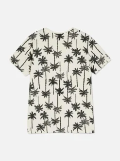 T-shirt z nadrukiem w palmy